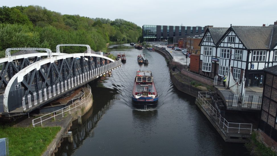 Iris leads the Yarwoods fleet back into Northwich