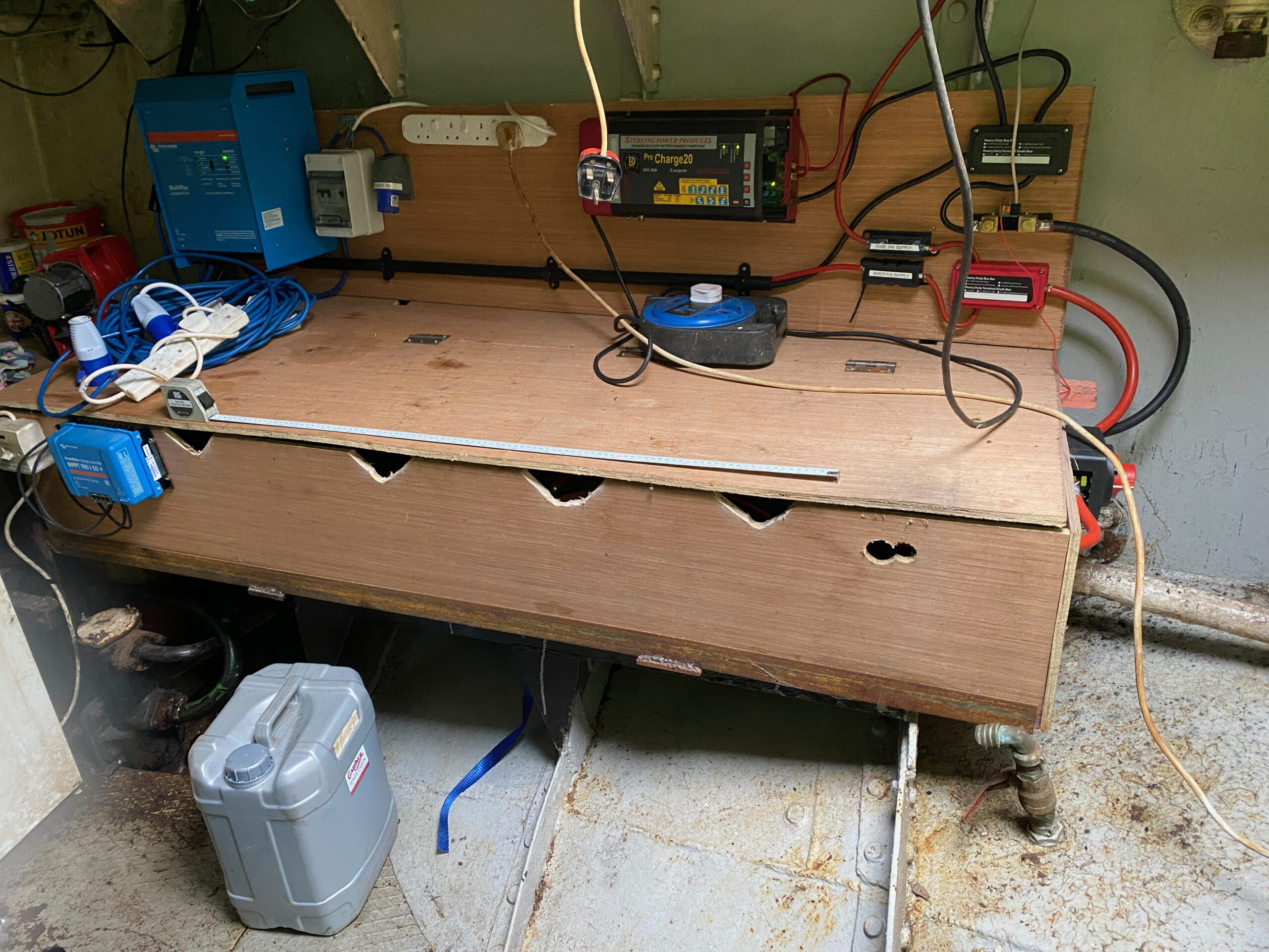 Battery box in engine room